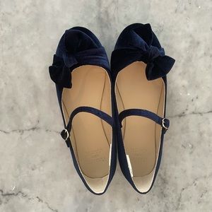 Janie and Jack Size 5K Navy Velvet Flats